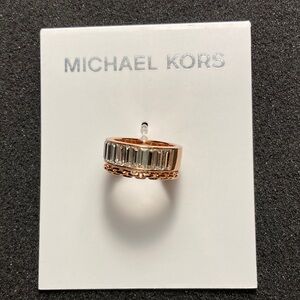 Michael Kors SIZE 6 Double Layered CZ Baguette Rose Gold Tone Ring